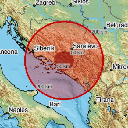 Zemljotres je pogodio dijelove Bosne i Hercegovine u večernjim satima.  Kako piše EMSC, epicentar je bio udaljen 20 km od Stoca i 42 km od Mostara.